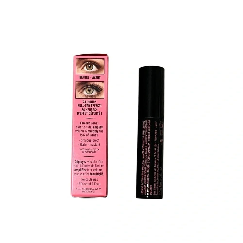 Benefit Fan Fest Fanning & Volumizing Mascara in Hyper Black Mini .1oz, 3g NIB